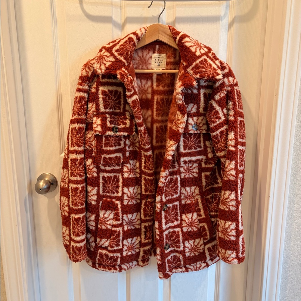 Billabong Patterned Teddy Bear Button-Up Shacket - Picture 2 of 4